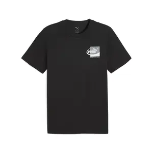 PUMA Mens House Of Graphics Small Box Crew Neck Short Sleeve Casual Tops Casual - Black