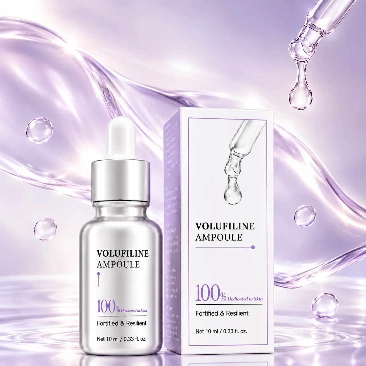 Vlofilin Ampoule Serum 10 mL, a firming and hydrating facial serum. This lightweight, moisturizing serum leaves skin smooth and radiant—perfect for your daily skincare routine.