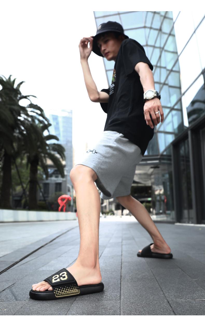 Men's Classic "Number 23" Sports Slides | Legendary Basketball Style Sandals | Athletic Recovery Slippers for Gym & Beach | Non-Slip Comfortable Summer Kicks