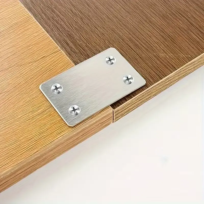 50pcs Stainless Steel Straight Parts, Four Hole Corner Code, 10pcs Leveling Code, 40 Countersunk Screws, Ideal for Furniture, Wood, Shelves, Cabinets