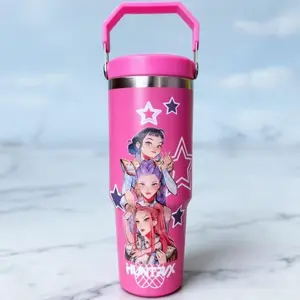 30oz K-Top Ice Cup for Car, Stainless Steel Vacuum Straw Insulated Mug, New Model, Perfect for On-The-Go Use, Durable & Stylish Design