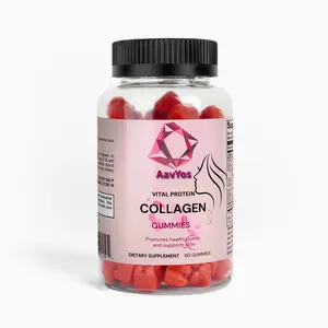 AavYos Vital Protein & Collagen Gummies hair & nail care gmo-free Healthcare Supplement Vitamin Natural Edible Fitness Zinc Dietary