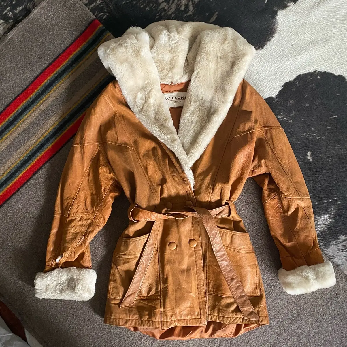 Vintage Leather Fur Coat