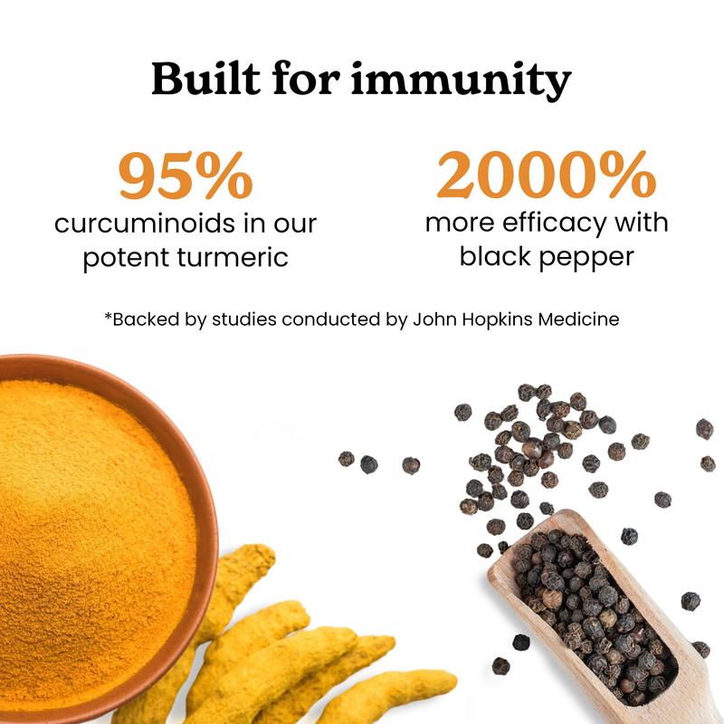 BetterAlt Curcumin95 Honey Sticks | All Season Immunity Support | Turmeric, Black Pepper & Ginger | Iron, Zinc, Vitamin B & C | 30-Day Supply