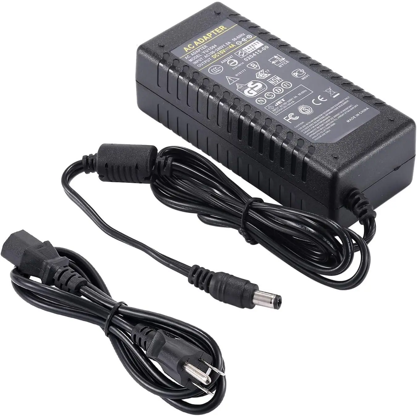 15V 4A Power Supply -  15V 4A 60W Power Adapter Charger 100-240V AC to DC Converter 5.5x2.5mm Replacement 15V 3.5A 3A 2.5A