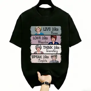 The Golden Girls Shirt, Live Like Rose, Love Like Blanche, Think Like Dorothy, Speak Like Sophia Graphic Tee Summer Outfits for Men Cotton T-Shirt