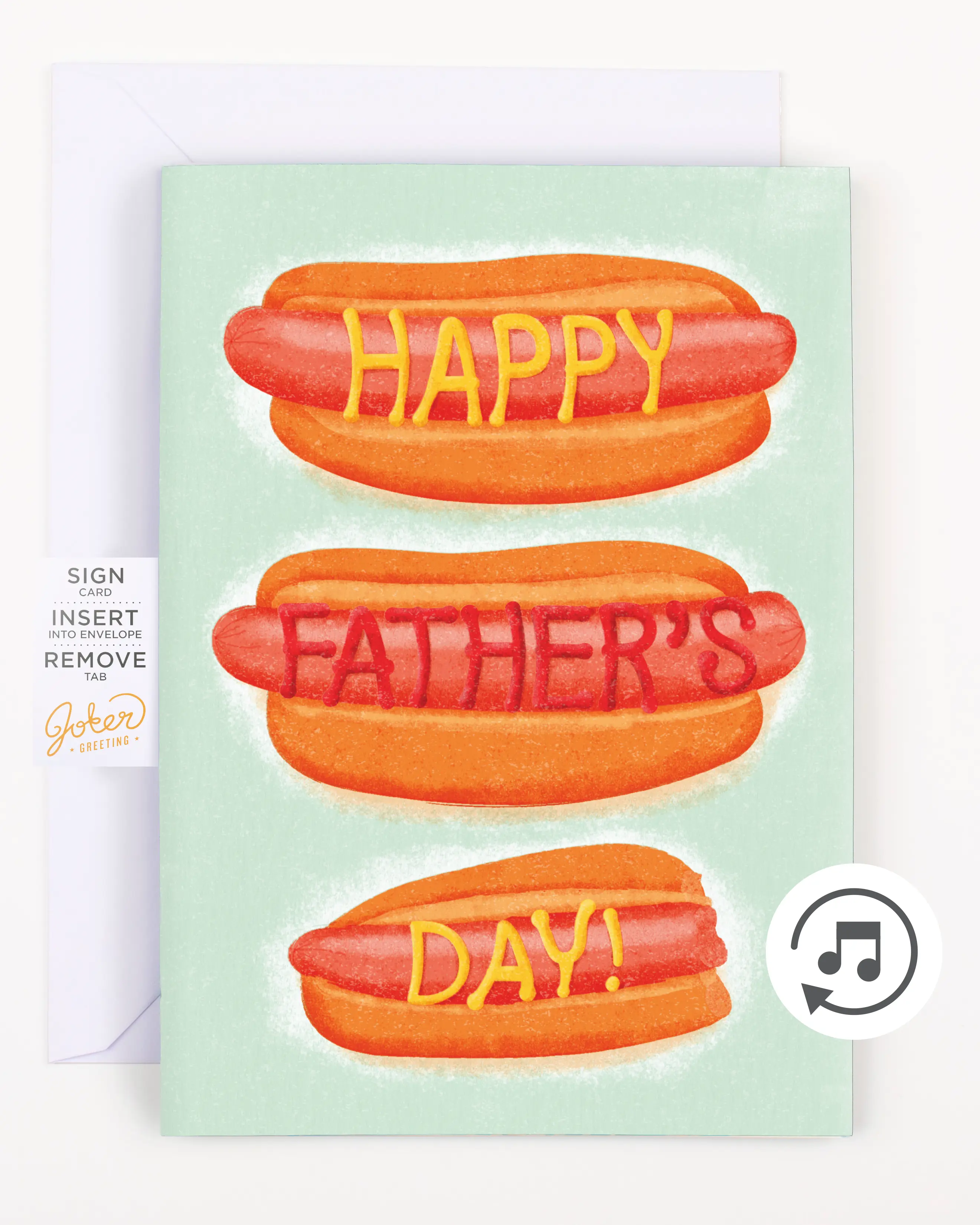 Joker Greeting Glitter Paper Father's Day Card, Looping Audio, Playful Joke (Office Stationery & Supplies)