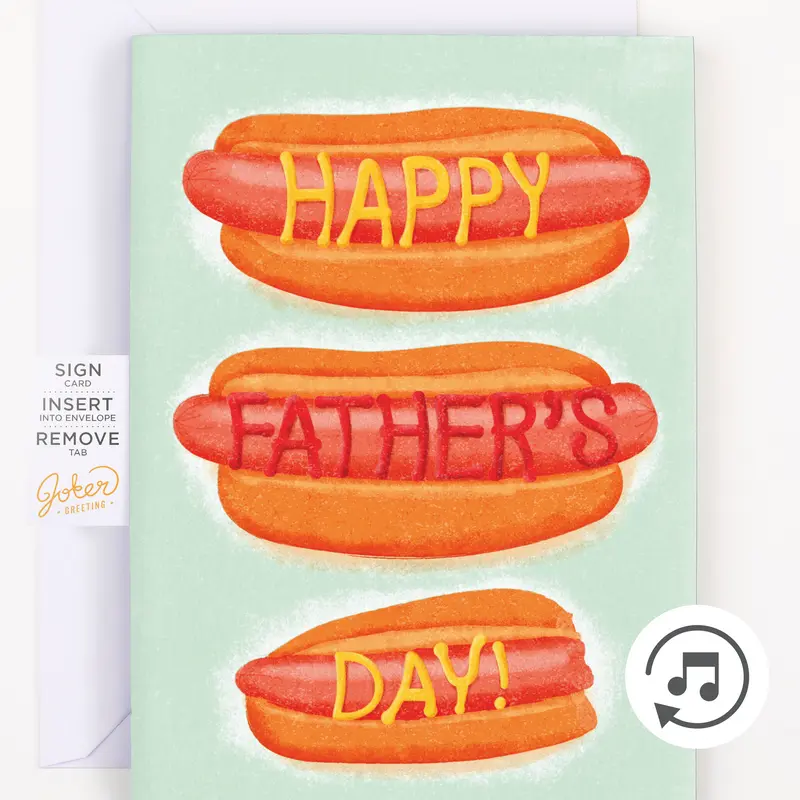 Joker Greeting Glitter Paper Father's Day Card, Looping Audio, Playful Joke (Office Stationery & Supplies)