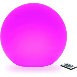 LED Glowing Ball Light, 8-Inch Cordless 16 Color Changing and 4 Light Modes  Night Light, Rechargeable & Dimmable Mood Lamp with Remote Control,  for Home Patio Yard Accent Decor