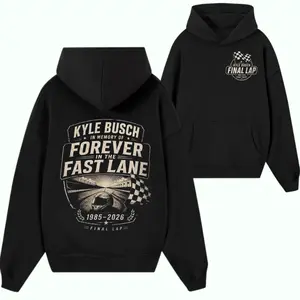 Kyle Busch Forever In The Fast Lane Hoodie – Vintage Racing Graphic Pullover Sweatshirt Memorial NASCAR Inspired Streetwear