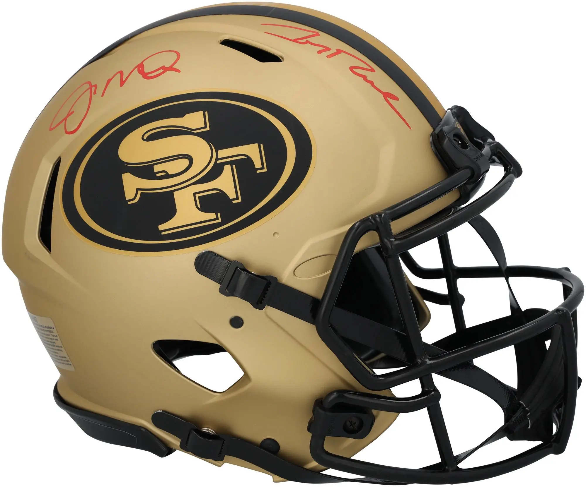 Joe Montana and Jerry Rice San Francisco 49ers Autographed Riddell Rave Speed Authentic Helmet - Fanatics Authentic Certified