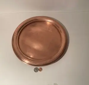 Vintage Copper Metal Serving Tray, Platter, Plate, 13", Quality, Kitchen Decor, Table Decor, Shelf Display, This Can Be Shined Up Even More
