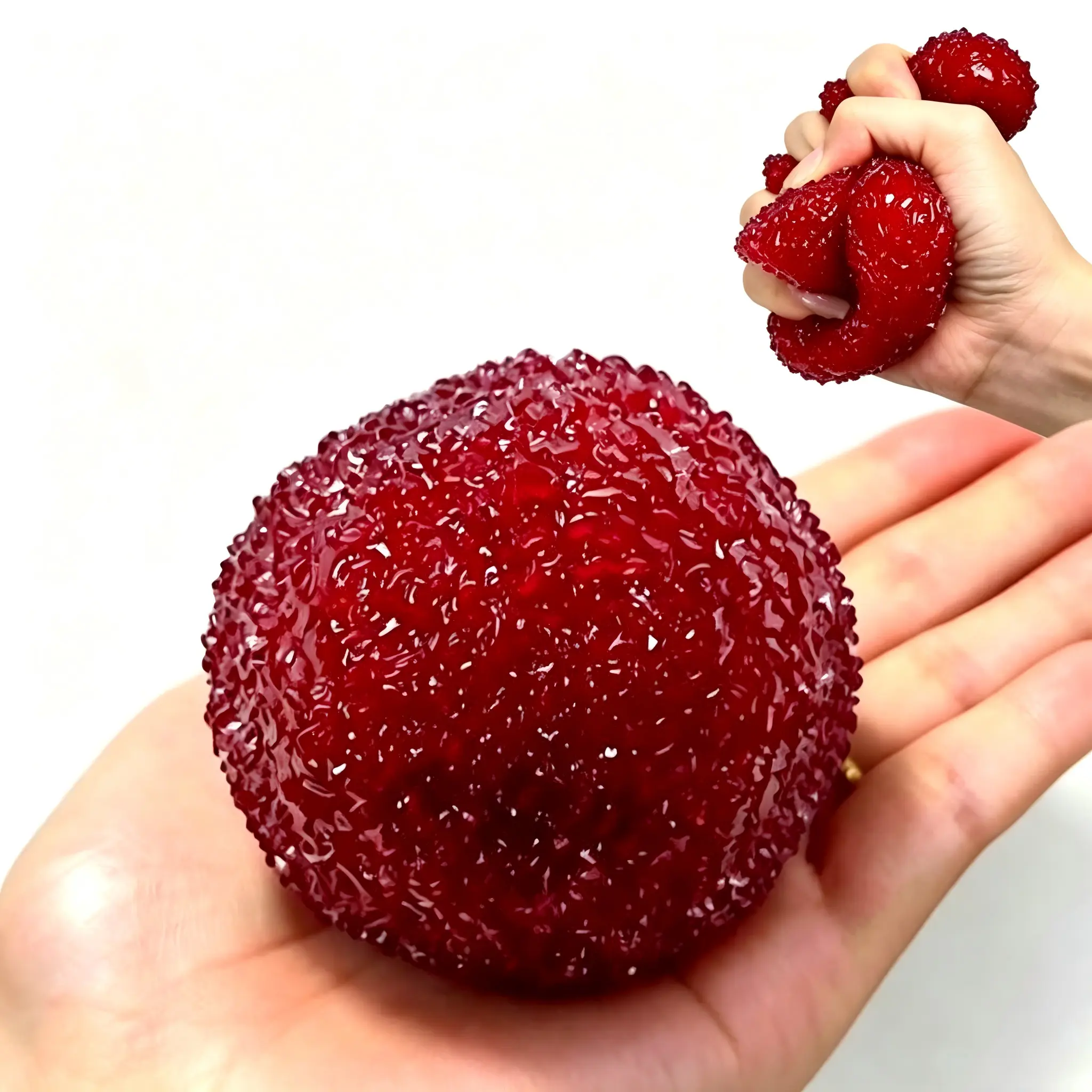 Chiboki Crunchy Squishy Stress Ball, Handmade Crystal Slushy Stress Ball Squishy Toy, Stress Relief Waxberry Squeeze Balls Toy, Stress Relief Ball for Kids Adults, Sensory Fidget Toy for Anxiety Relief