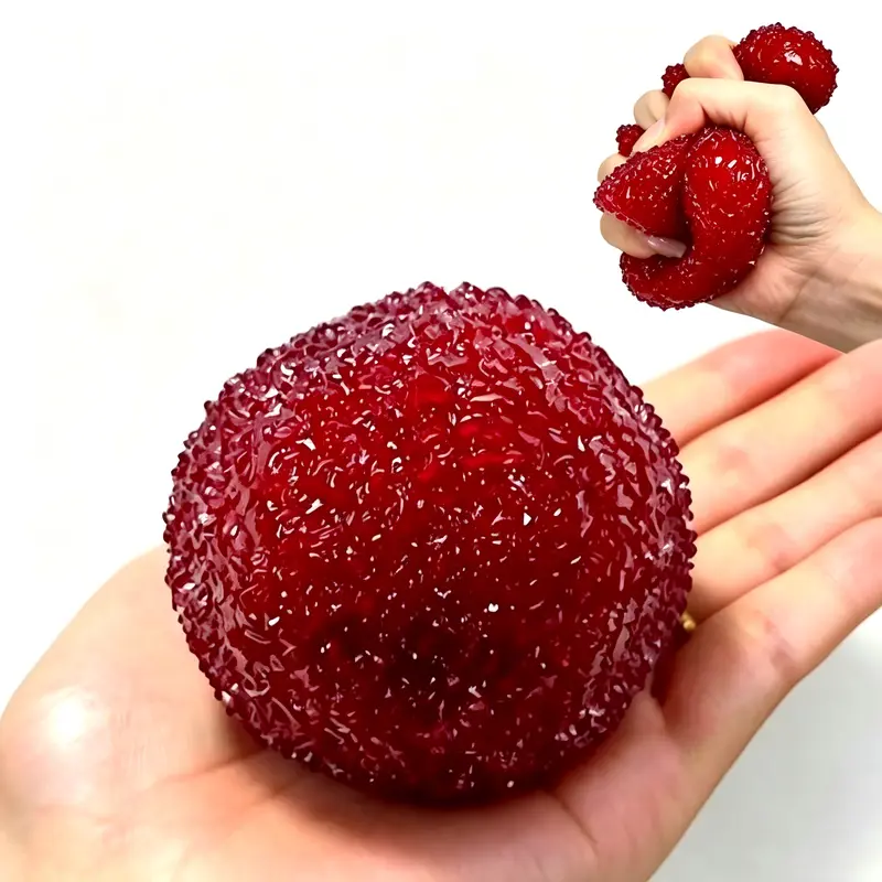 Chiboki Handmade Food-Grade Silicone Crunchy Squeeze Fidget Ball - Soft Squishy Sensory Slushy Squishies with Crunchy Look for Ages 12+, Sensory Play Anxiety Stress Relief Toy