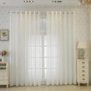 1pc Dual-Row Fur Ball Sheer Curtain, Lightweight Thin Window Covering, Ideal for Living Room & Bedroom, Room Decor Curtain, Subtle Light Filtering