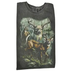 Comfort Colors Deer Graphic Tee, Forest Buck T-Shirt, Wildlife Art Shirt, Nature Lover T-Shirt, Vintage Deer Shirt, Hunting Style Shirt, Gift for Men, Gift for Women, Crew Neck T-shirt, Trending T-shirt