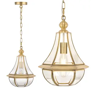Meluaim Pendant Lights Fixture, Hanging Porch Lights Adjustable Chain,with Tempered Glass,Hanging Lantern for Front Door Ceiling Entry Porch