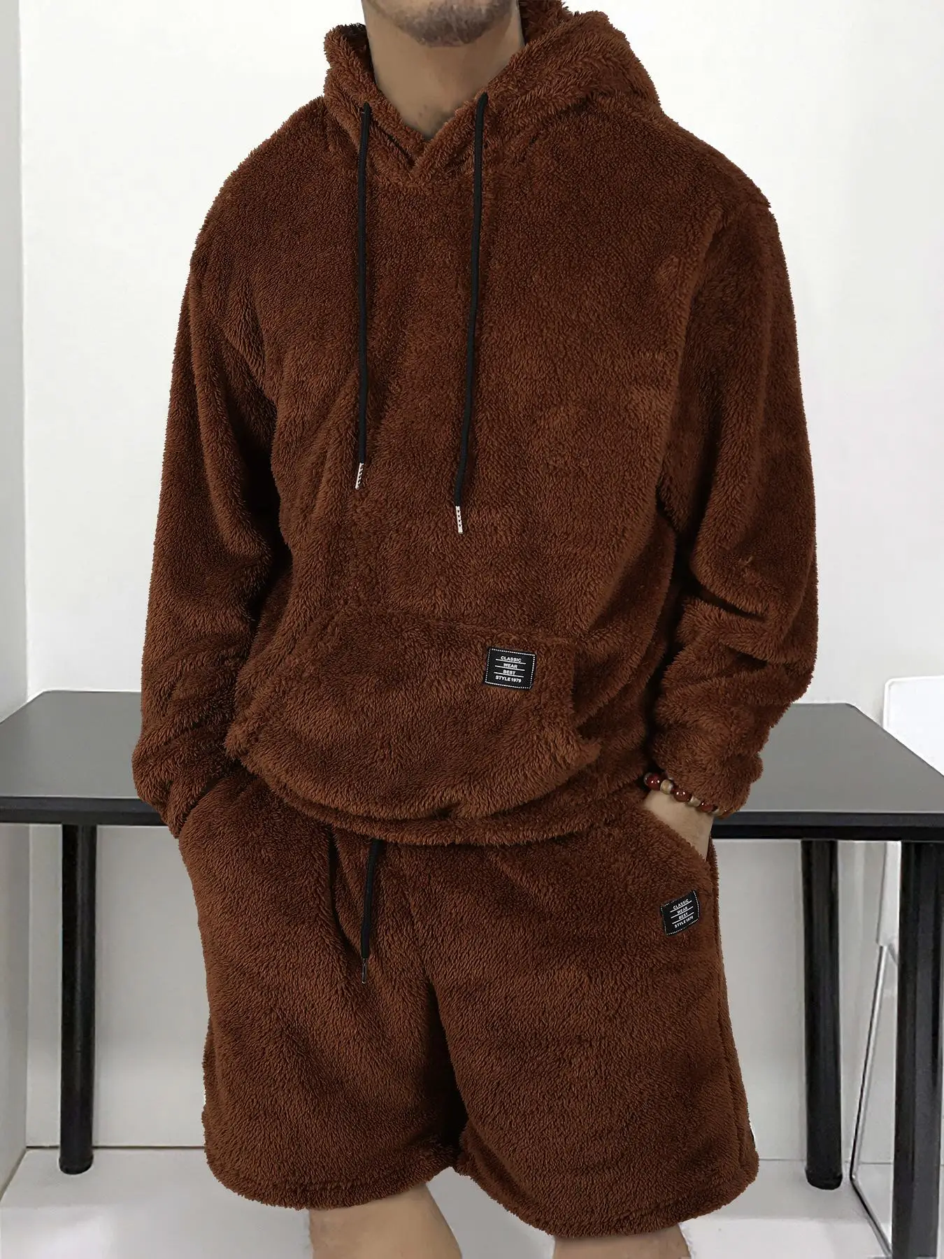 Men's Hooded Sweatshirt Shorts Set, Fresh New Arrival Must-Have, Very Worthwhile Hoodie Top Pants Two-Piece Suit, Casual Long Sleeve Fitted Design