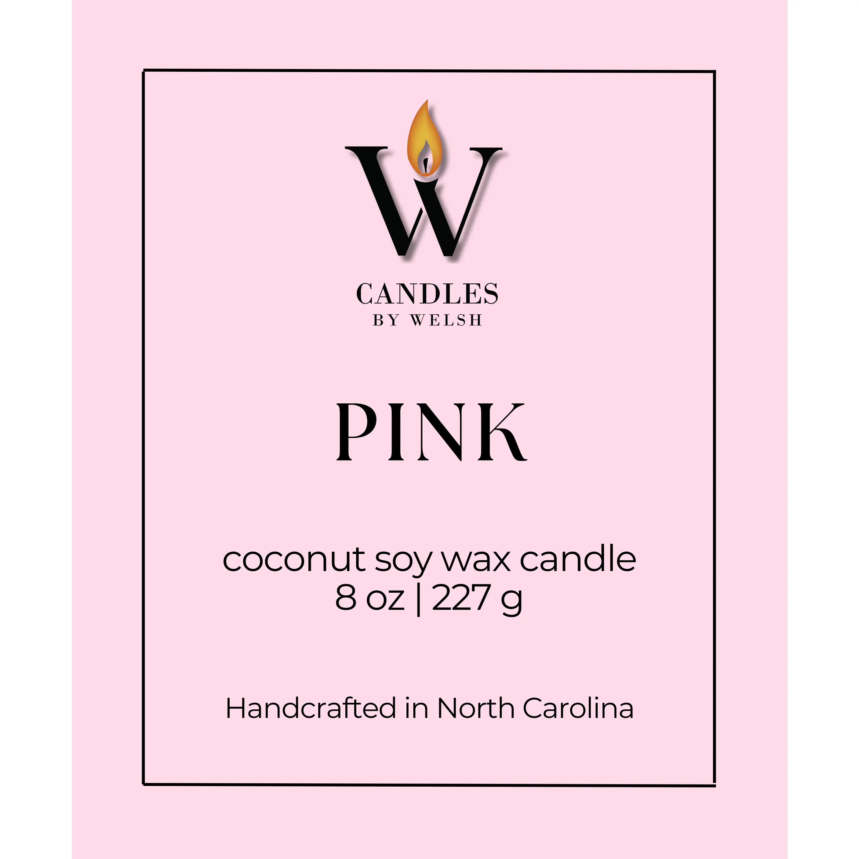 PINK Candle | Coconut Soy Wax | Candles by Welsh