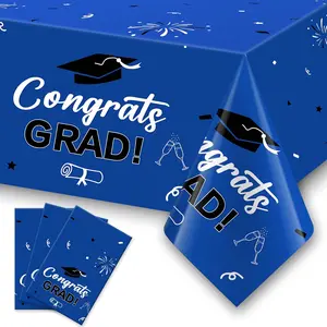 2026 Graduation Decorations 3 Pack Graduation Tablecloth 54"x108", 2026 Graduation Party Table Decorations Blue Graduation Party Supplies Plastic Tablecloth Congrats Grad Decorations
