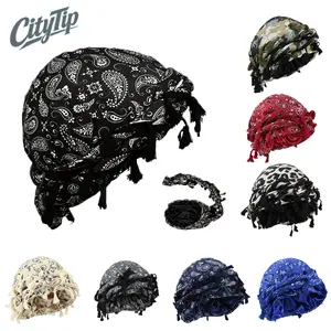 Viral Satin Lined Durag Turban, Silky Twist Strap Head Wraps for Hair Protection, Paisley Leopard Print Breathable Hair Bonnet, Adjustable Long Tail Head Scarf for Sleeping Daily Wear, Trendy Hip Hop Hair Accessory