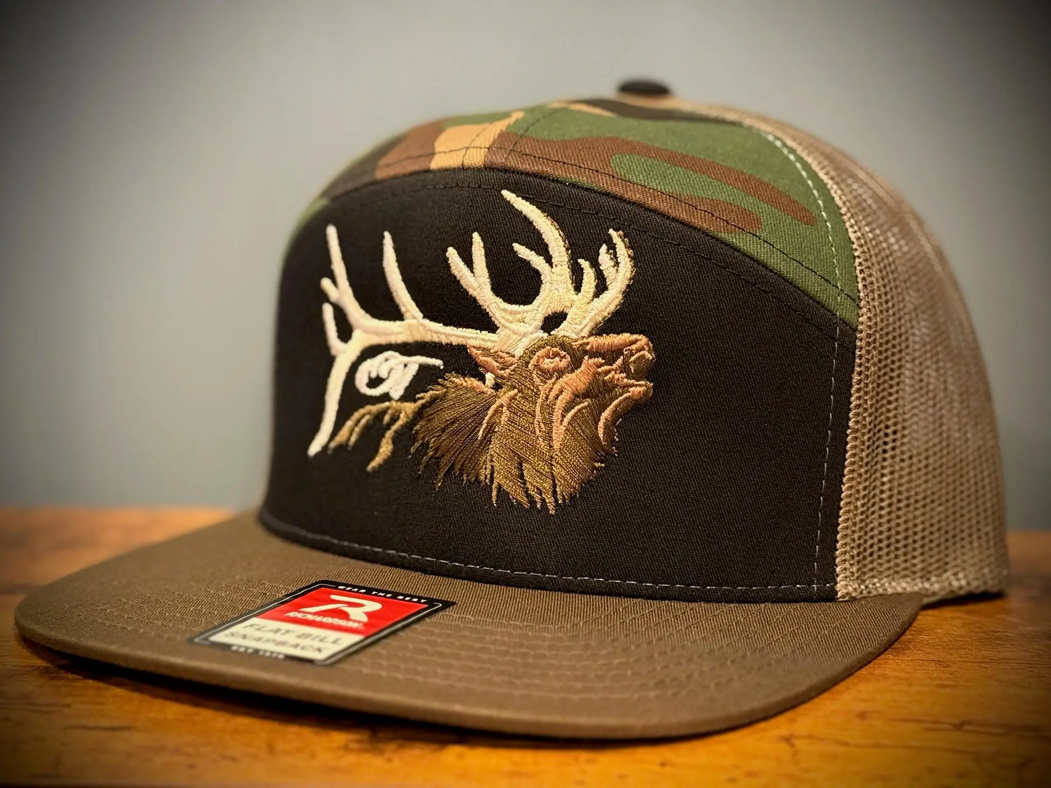 OT ELK Embroidered Richardson 168 Deer Antler Cap - Bold Overtime Elk Embroidery, Turns Heads Fashion Accessory for Outdoor Enthusiasts, Embroidered Cap
