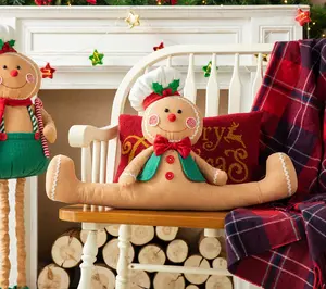 Glitzhome 27''L Christmas Fabric GingerbreadmanDoorstop