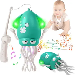 Dancing Octopus Toy,Tummy Time Toys,with Music and LED Light,Built-in Rechargeable Battery and Volume Can be Turned Off for 6-12 12-18 36 Months Walking Toddler Birthday Gift