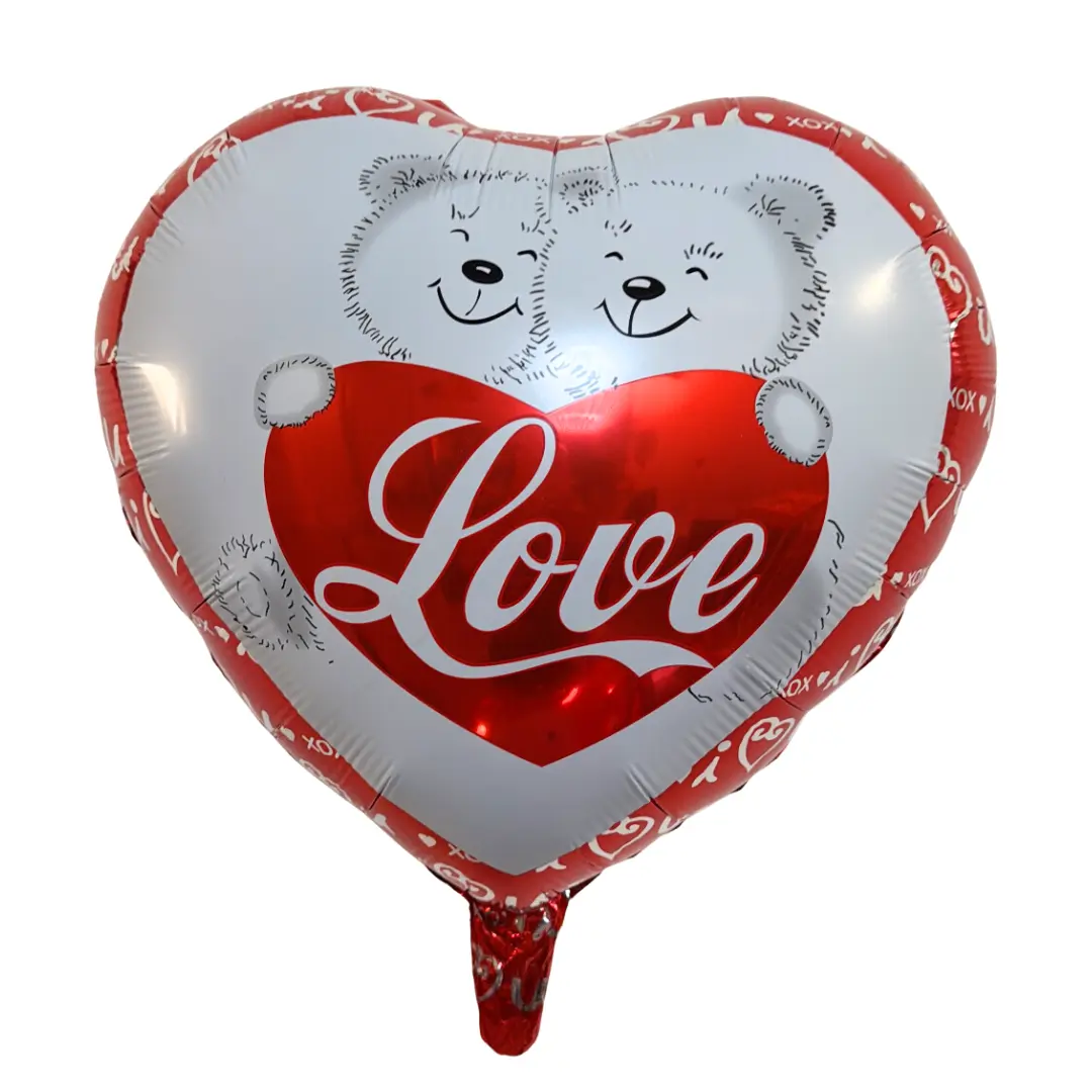 Apintop 18 inch Heart Balloon with Teddy Bears & Love Romantic Decoration for Valentine’s Day, Weddings & Anniversaries