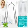 2 Pack Tongue Scraper Reduce Bad Breath U-Shape Stainless Steel for Adults Metal  Cleaner for Oral Care and Fresher Breath Tongue Portable Scraper
