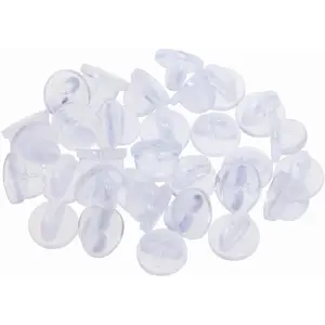 Shapenty 30PCS Butterfly Clutch PVC Rubber Pin Backs Keepers Replacement Uniform Badge Comfort Fit Tie Tack Lapel Pin Backing Holder Clasp (Clear)