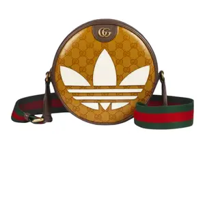 Pre-owned GUCCI leather Crossbody Bags X Adidas Crystal Monogram Textured Dollar Calfskin Round
