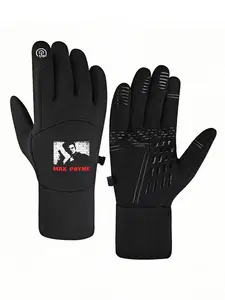 1pc with  Max Payne Logo Design  winter gloves running gloves Touch Screen Breathable Running adult warm gloves Soft Christmas gifts Thick Warmest keep warm