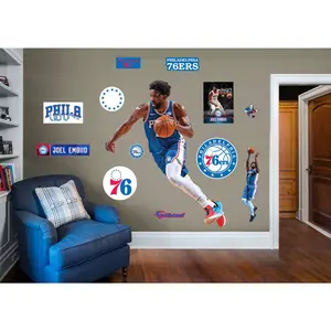 Joel Embiid - RealBig Collection - Official NBA - Philadelphia 76ers - Reusable Vinyl Wall Decals #4