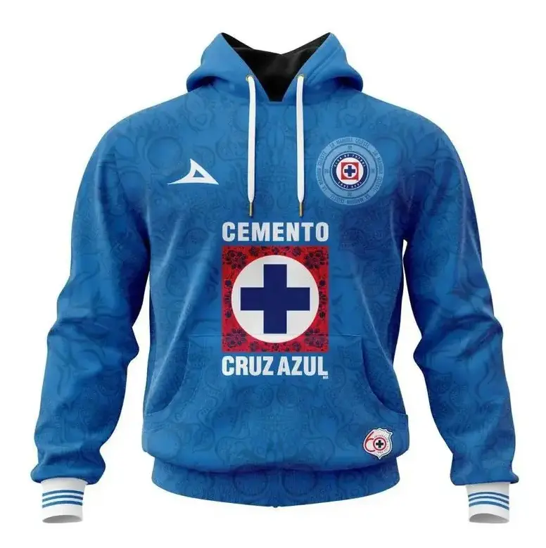 LIGA MX Cruz Azul Special 2026-27 Home Día de Muertos Zip Hoodie, Soccer Fan Full Zip Hoodie for Men & Women