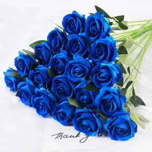 20pcs Artificial Flower Fake Rose, Realistic Fleece Silk Long Stem Roses Bouquet for Wedding Centerpiece, Home Decor, Party & Valentine's Day