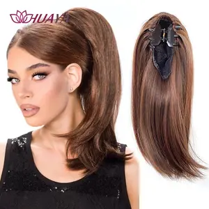 Synthetic Claw Clip In Short Ponytail Natural Straight Pony Tail