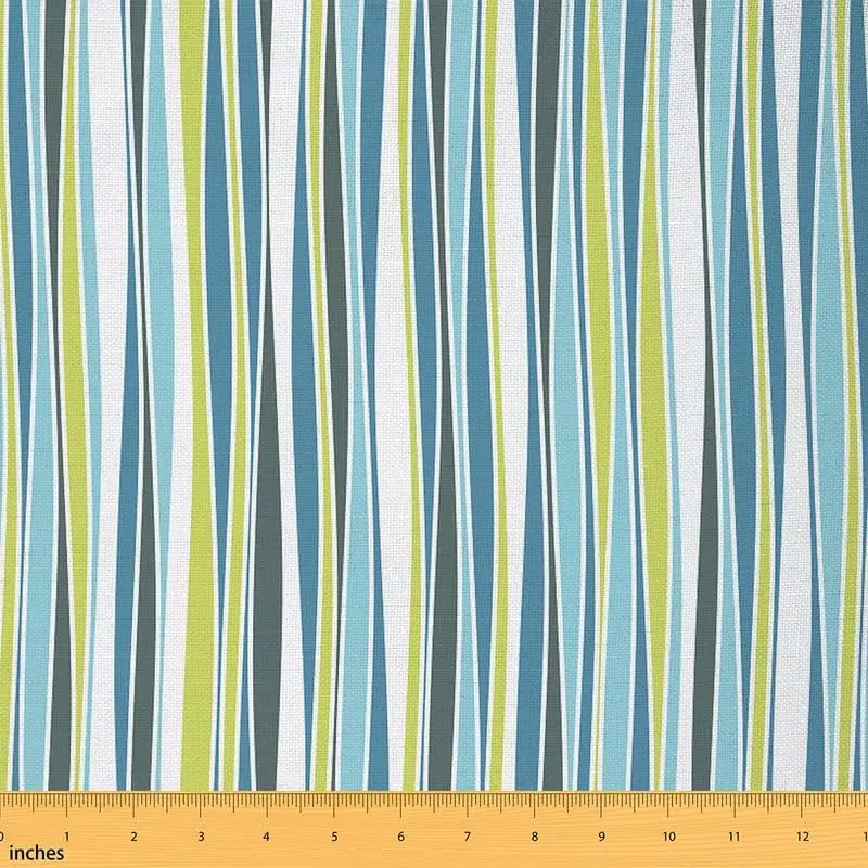 Stripes Fabric by The Yard,Natural Geometric Waves Ripple Upholstery Fabric for Chairs,Farmhouse Striped Lines Print Decorative Waterproof Fabric, Farmhouse Stripes