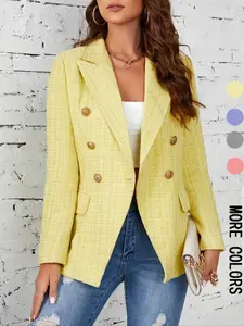 Plaid Tweed Jacket, Structured Fit, Commuter & Casual Wear, Stylish Women's Outerwear, Perfect for Daily Use