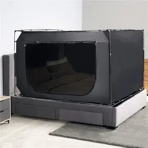 King Size 80*78*47 Bed Tent Bed Canopy Tent, Portable Dream Tent Indoor Sleeping Tent 70% Blackout Light With 3 Doors Breathable Large Space Privacy Space Bed Tent Double Layer