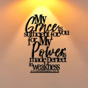 Elegant Metal Wall Art Sign, Bible Verse 12.9 Words, Halloween Design, Ideal for Office, Home Decor, Reusable & Removable Gift