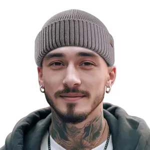 Merino Wool Fisherman Beanie, Unisex Knit Cuff Trawler Cap, Winter Warm Short Design for Men Women, Soft Lightweight Daily Hat