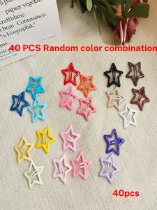 40pcs Set Colorful Random Bb Clips for Girls, Versatile Side Bangs Clips for Toddler Girls, Cute & Gentle on Hair, Daily Use