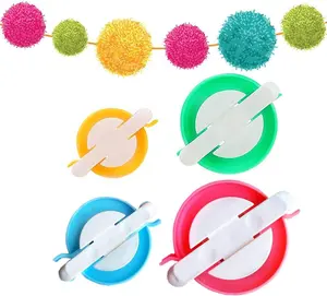 Pompom Maker, 4 Sizes Pom pom Makers for Fluff Ball Weaver  Craft DIY  Knitting Craft Tool Set Decoration (4)