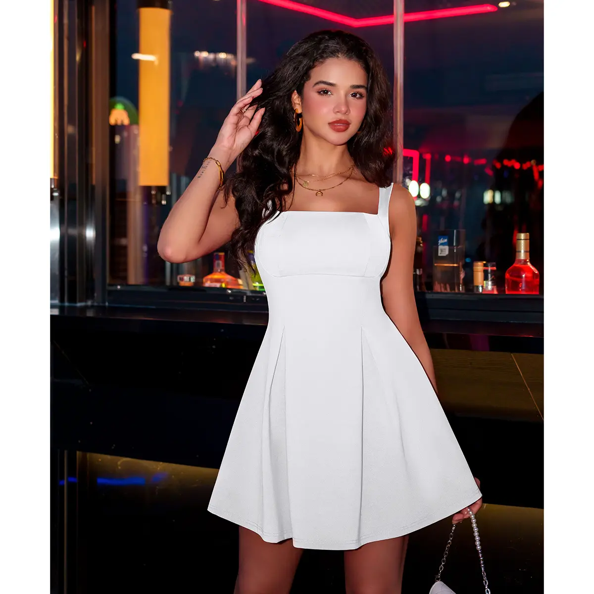 OYS Women's Sexy Sleeveless Square Neck Adjustable Straps Bow Tie A-line Mini Party Club Dress - TikTok Shop OYS Women's Sexy Sleeveless Square Neck Adjustable Straps Bow Tie A-line Mini Party Club Dress - TikTok Shop