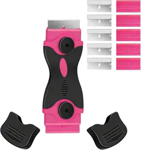 Razor Blade Scraper Tool Kit - Plastic and Metal Razor Blade Scraper for Glass, Windows, Paint, Stickers, and Floor, Multipurpose Cleaning Scraper Tool with 10 Replacement Blades