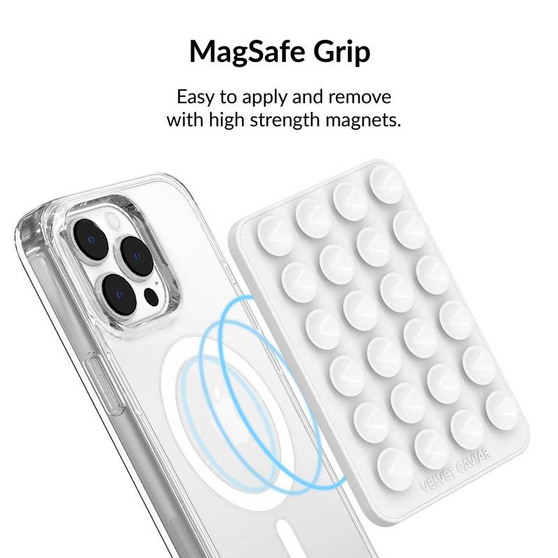 Velvet Caviar White MightyGrip MagSafe Mount - Suction Cup Phone Case Mount Compatible with MagSafe Devices Only - Magnetic Silicone Sticky Phone Grip