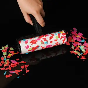 1 pcs of 16CM large cartoon adhesive roll paper set, 55 tear replaceable paper core, clothing dust removal adhesive roll, pet hair cleaning tool, rolling bed brush, suitable for cleaning bedrooms, living room sofas, clothing, carpets, pets, and car inte