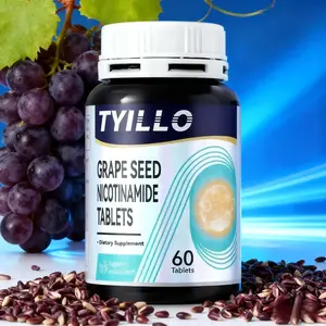 Tyillo Grape Seed Nicotinamide NAD+ Supplement 60 Tablets Anti-Aging Skin Nourishing Beauty Enhancement Energy Vitamins Health Focus Antioxidant Immune Defense for Adults