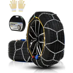 Auto Tightening Snow Chains Tire Chains For  Suv Pickup  - Auto Tightening 1 Min Quick Fit AND Easy Installation,  Universal  Traction Snow Chains - Set of 2(HKN150)